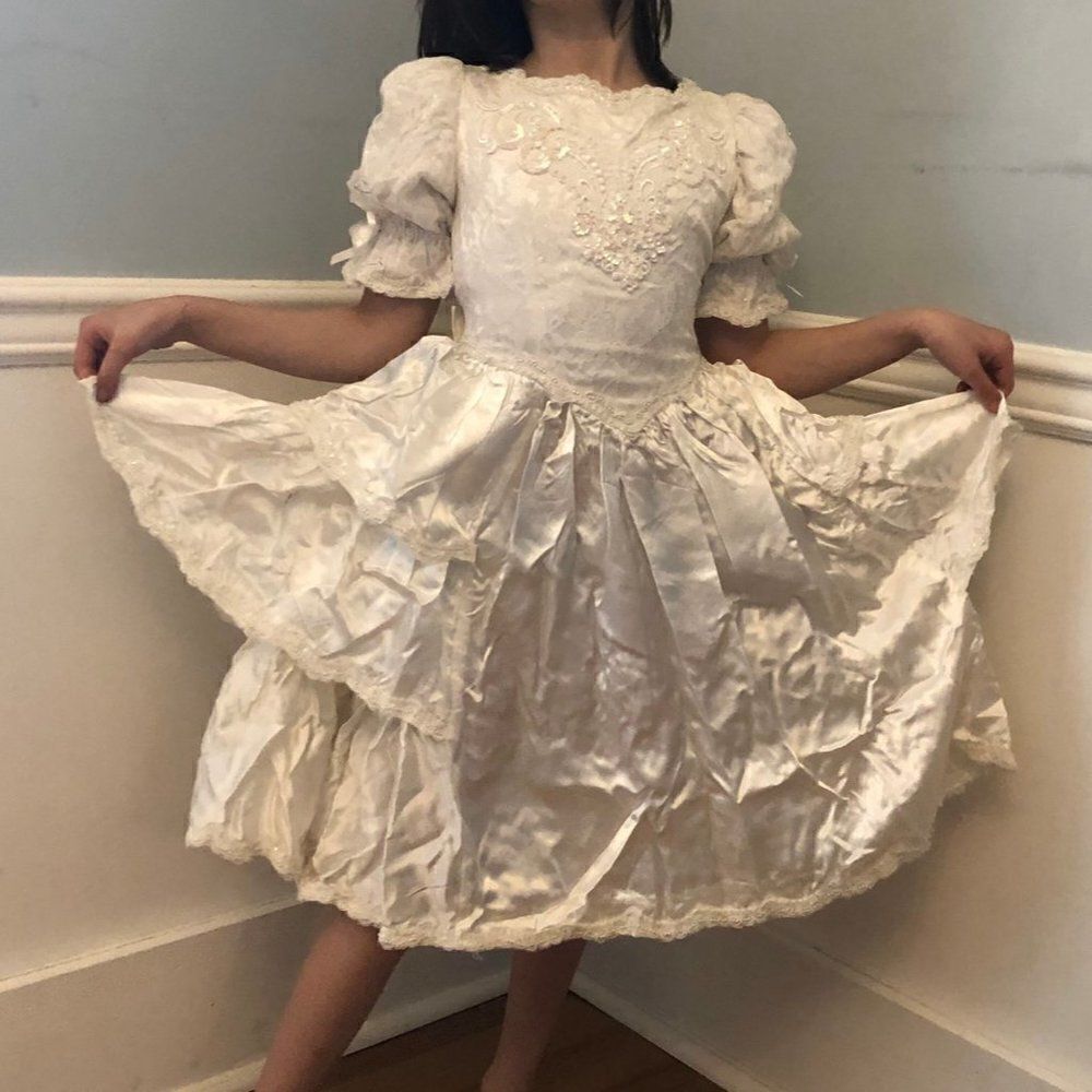 Vintage Girls Dress 8 Wedding Princess Victorian